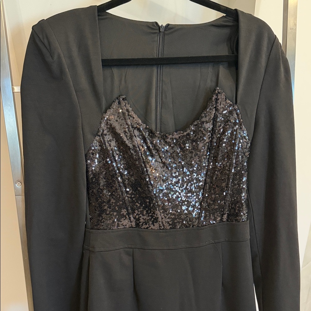 Elegant Black Sequin Dress